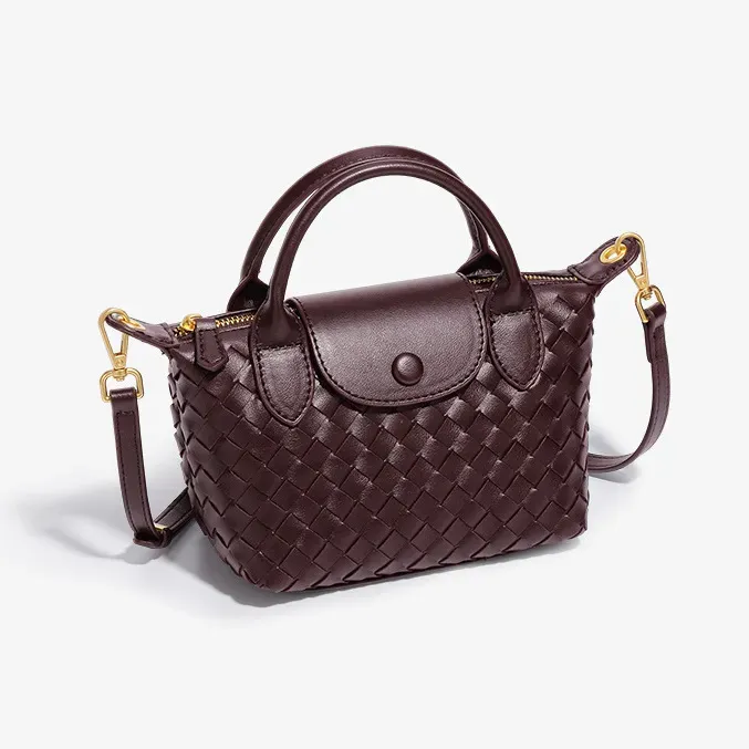 Fashion Solid Color Zipper Shoulder Bag