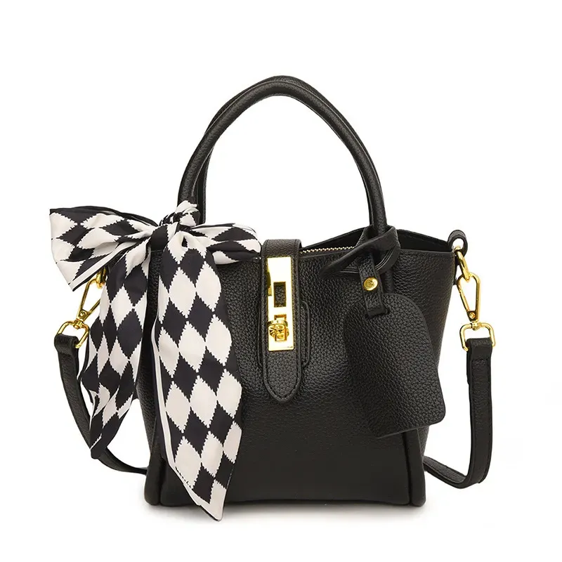 Women Fashionable Solid Color Portable Bucket Bag - Image 4