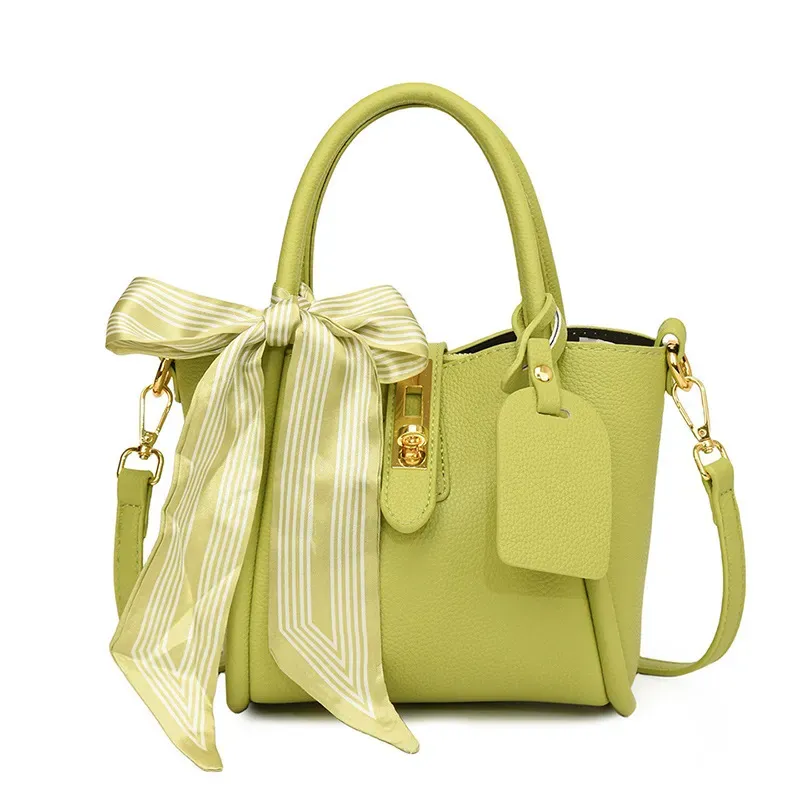 Women Fashionable Solid Color Portable Bucket Bag - Image 6