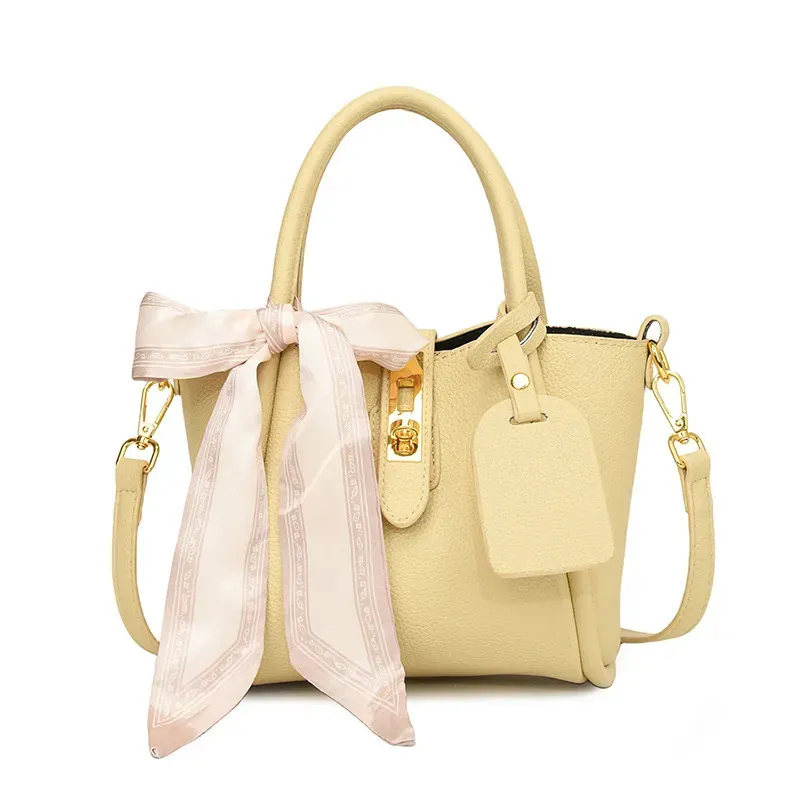 Women Fashionable Solid Color Portable Bucket Bag - Image 8