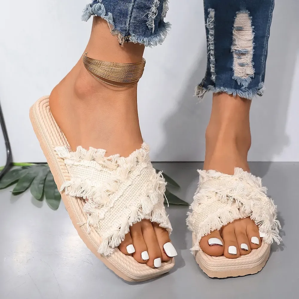 Plus Size Bohemian Beach Flat Slippers