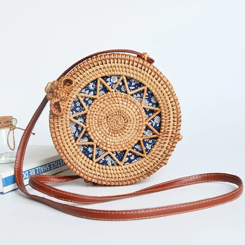 Handmade Woven Rattan Hollow Crossbody Bag