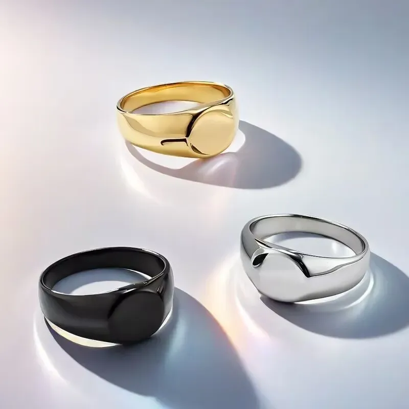 Wholesale Fashion Simple 10mm Round Smooth Stainless Steel Rings